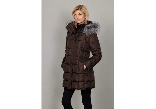Junge Junge MARY Brown Down Coat w/Fox Fur