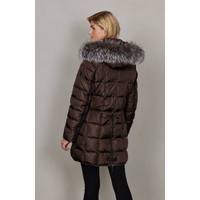 Junge MARY Brown Down Coat w/Fox Fur
