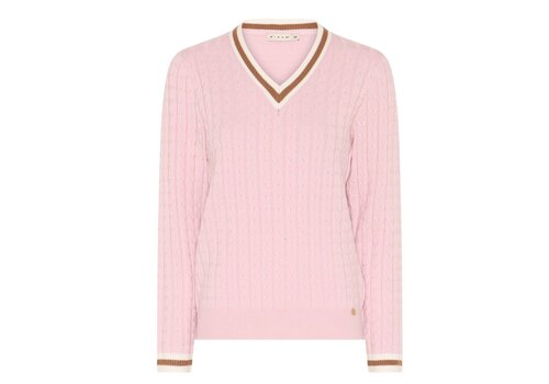 Micha A/W Micha 183 107 Rose/Off Wht Golf Sweater