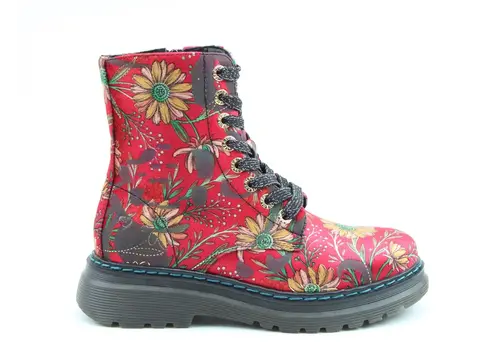 Heavenly Feet Heavenly Feet LOTTE Red Daisy Velvet Boot