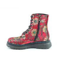 Heavenly Feet LOTTE Red Daisy Velvet Boot