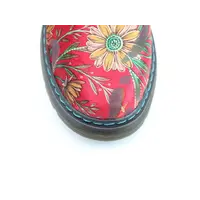 Heavenly Feet LOTTE Red Daisy Velvet Boot