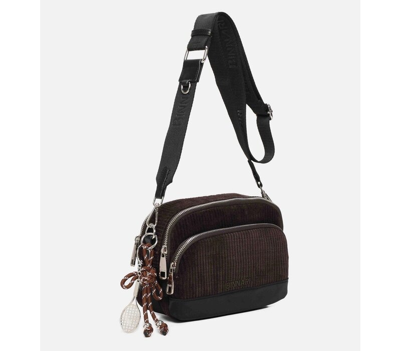 Binnari LIMA Brown Corduroy X-Body Bag