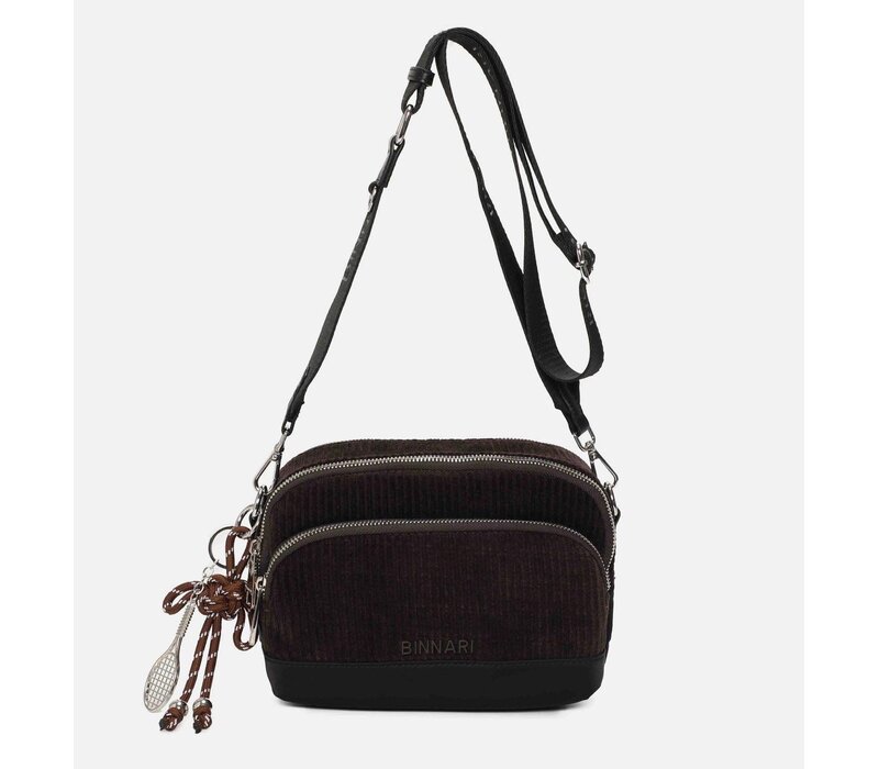 Binnari LIMA Brown Corduroy X-Body Bag