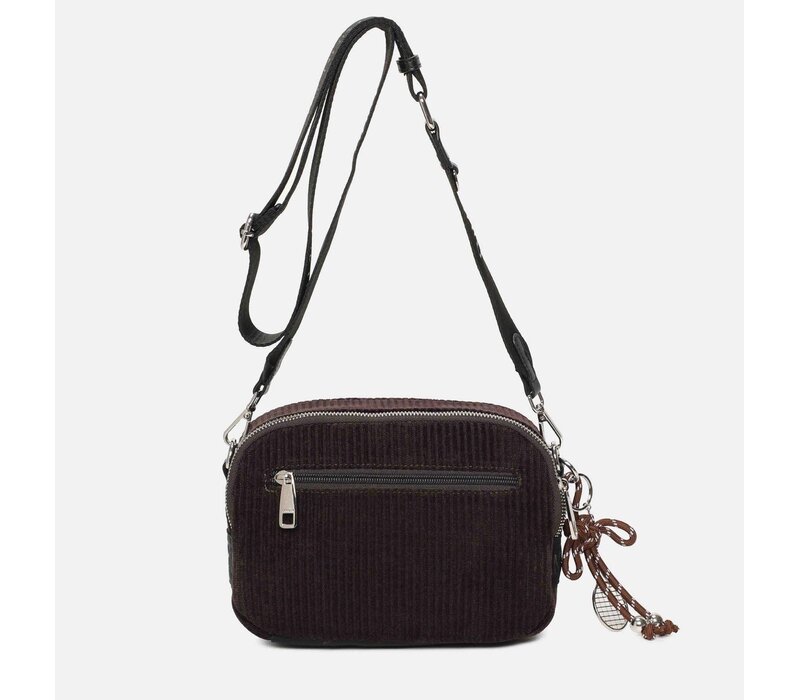 Binnari LIMA Brown Corduroy X-Body Bag