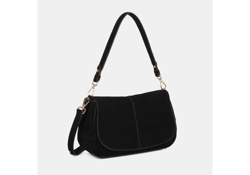 BINNARI BAGS Binnari SIENA 21392 Black Suede Handbag