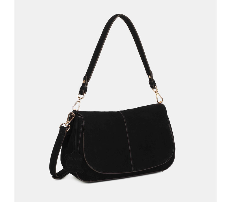 Binnari SIENA 21392 Black Suede Handbag