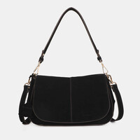 Binnari SIENA 21392 Black Suede Handbag