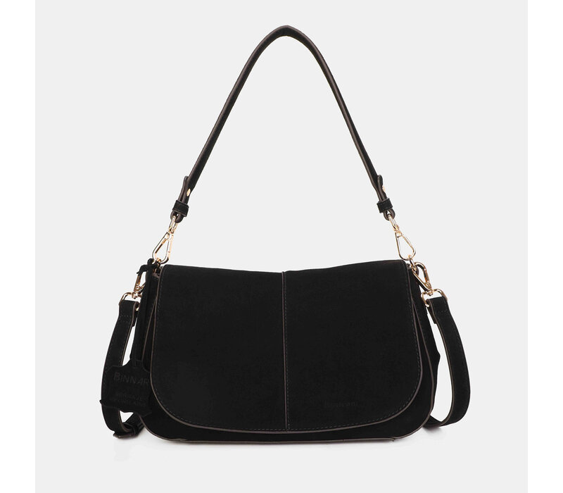Binnari SIENA 21392 Black Suede Handbag