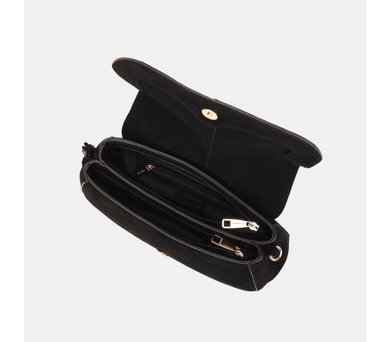 Binnari SIENA 21392 Black Suede Handbag
