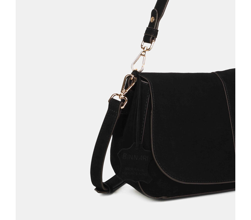 Binnari SIENA 21392 Black Suede Handbag