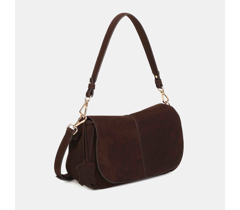 Binnari SIENA 21392 Brown Suede Handbag