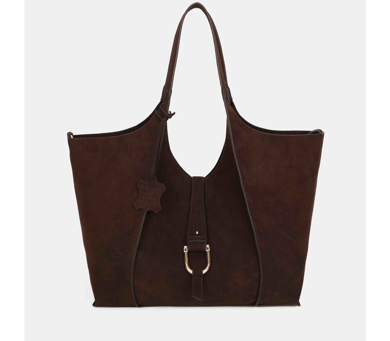 Binnari 21391 Brown Suede Tote Bag
