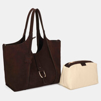 Binnari 21391 Brown Suede Tote Bag