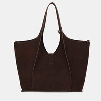 Binnari 21391 Brown Suede Tote Bag