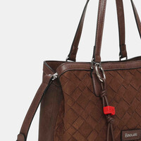 Binnari ARAL 21213 Brown Suede Handbag
