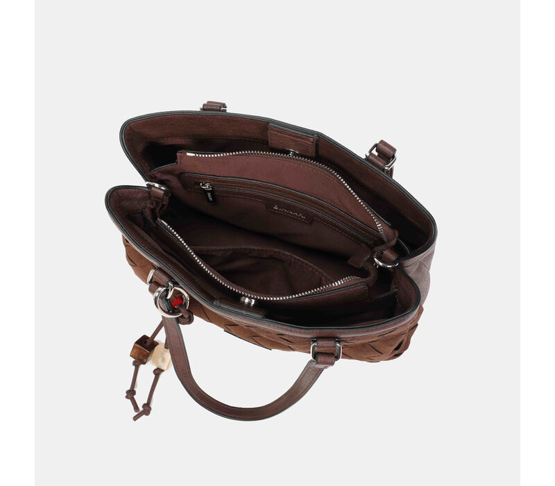 Binnari ARAL 21213 Brown Suede Handbag