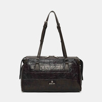Binnari CRETA Moka Croc Barrel Bag