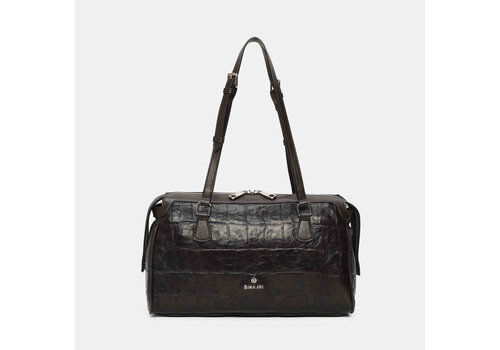 BINNARI BAGS Binnari CRETA Moka Croc Barrel Bag