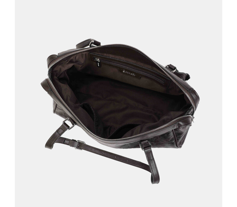 Binnari CRETA Moka Croc Barrel Bag