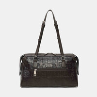Binnari CRETA Moka Croc Barrel Bag