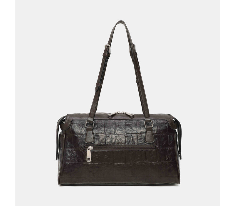 Binnari CRETA Moka Croc Barrel Bag
