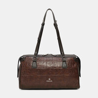 Binnari CRETA Tan/Brn Croc Barrel Bag