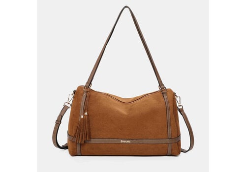 BINNARI BAGS Binnari ATLAS 21230 Tan Suede Slouch Bag