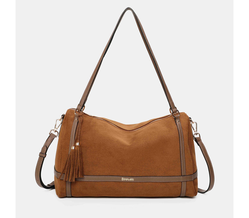 Binnari ATLAS 21230 Tan Suede Slouch Bag