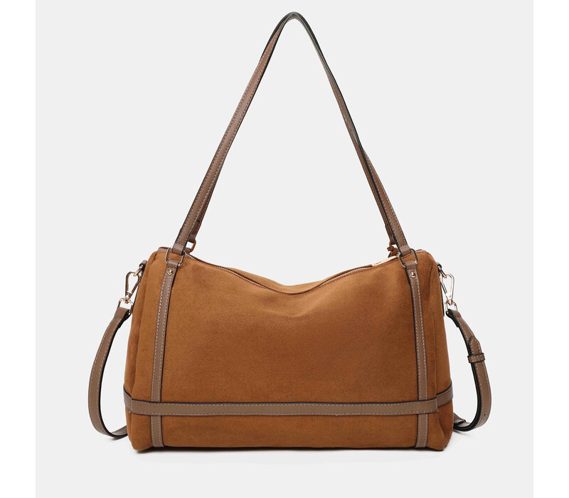 Binnari ATLAS 21230 Tan Suede Slouch Bag