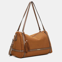 Binnari ATLAS 21230 Tan Suede Slouch Bag