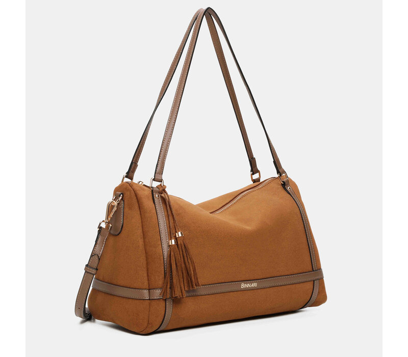 Binnari ATLAS 21230 Tan Suede Slouch Bag