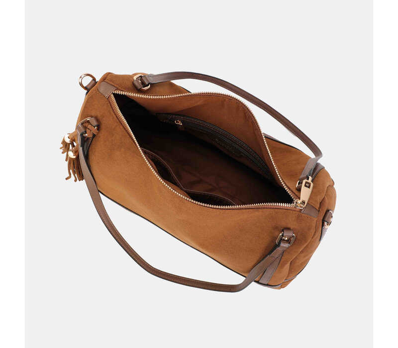 Binnari ATLAS 21230 Tan Suede Slouch Bag