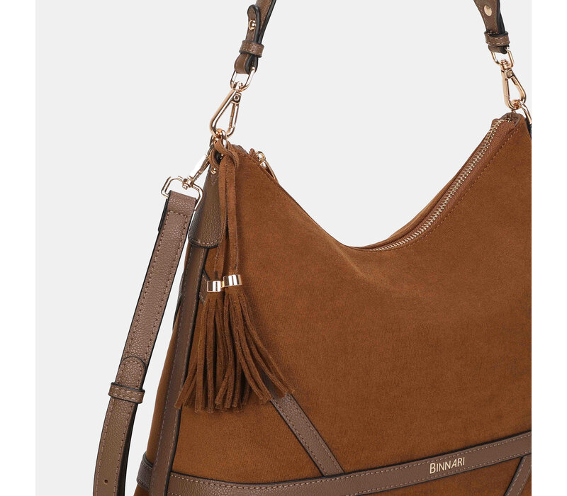 Binnari ATLAS 21231 Tan Suede Hobo Bag