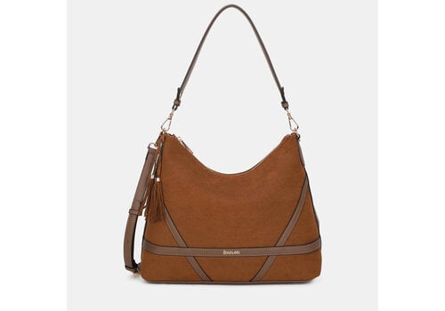 BINNARI BAGS Binnari ATLAS 21231 Tan Suede Hobo Bag