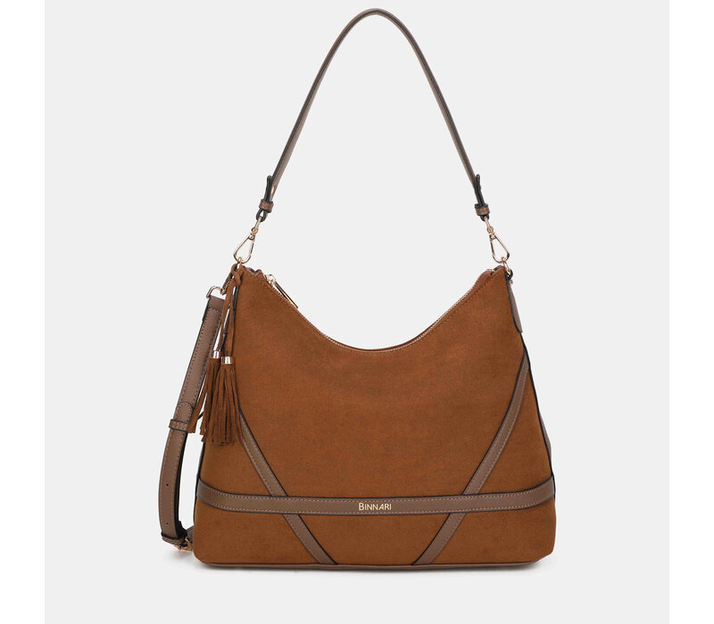 Binnari ATLAS 21231 Tan Suede Hobo Bag