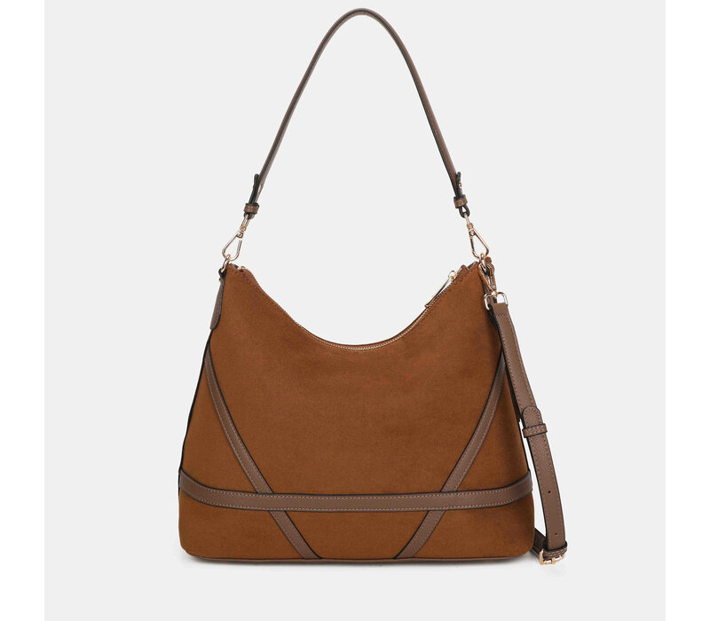 Binnari ATLAS 21231 Tan Suede Hobo Bag