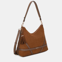 Binnari ATLAS 21231 Tan Suede Hobo Bag
