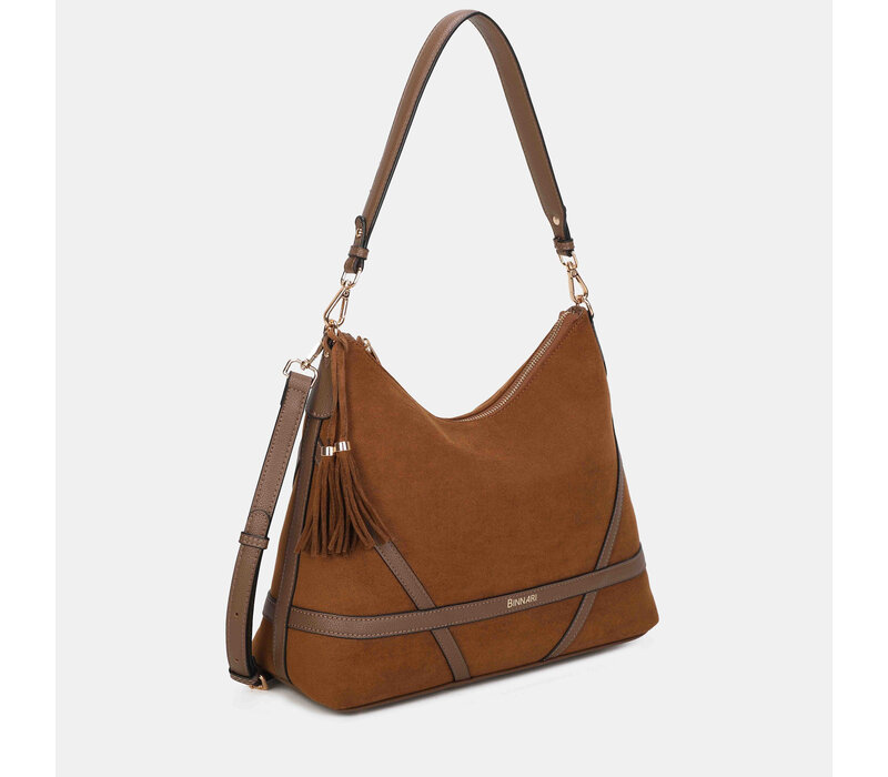 Binnari ATLAS 21231 Tan Suede Hobo Bag