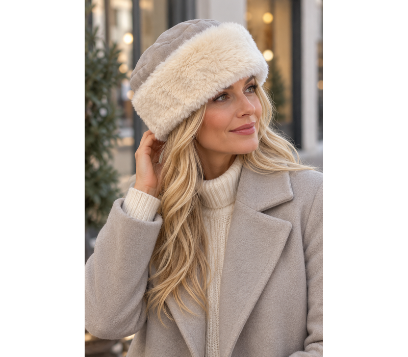 Seeberger 019880 Grey Faux Fur Toque