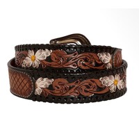 MYRA Checkered Hand Tooled Belt