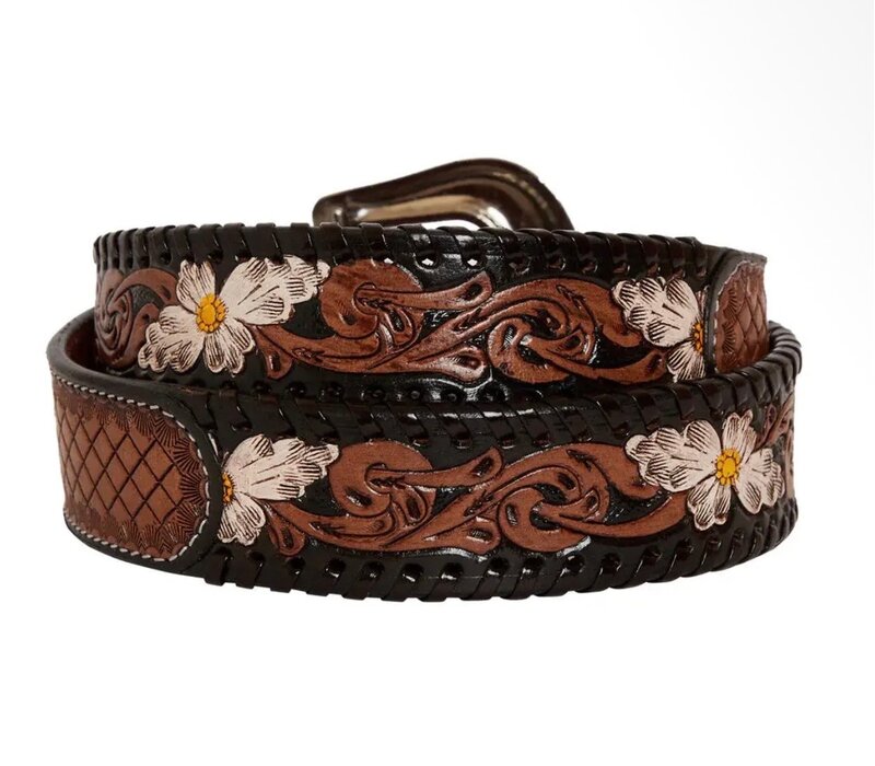 MYRA Checkered Hand Tooled Belt