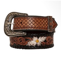 MYRA Checkered Hand Tooled Belt