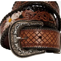 MYRA Checkered Hand Tooled Belt