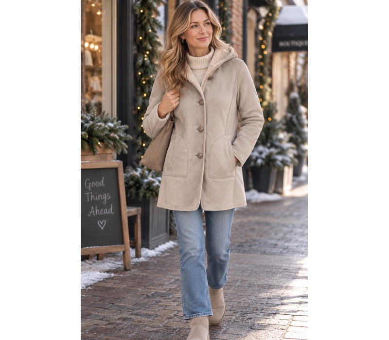MD’M 01 Grey Reversible Sheepskin Like Coat