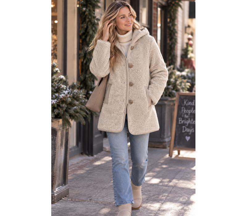 MD’M 01 Grey Reversible Sheepskin Like Coat
