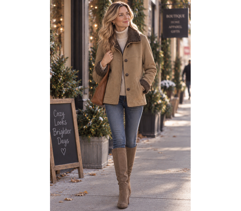 MD’M 02 Brown Reversible Sheepskin Like Coat