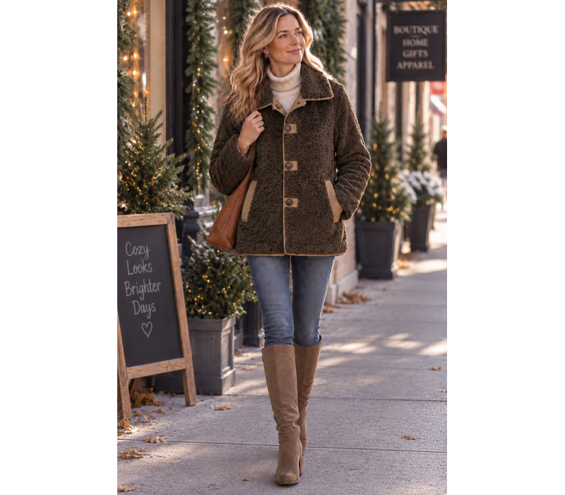 MD’M 02 Brown Reversible Sheepskin Like Coat