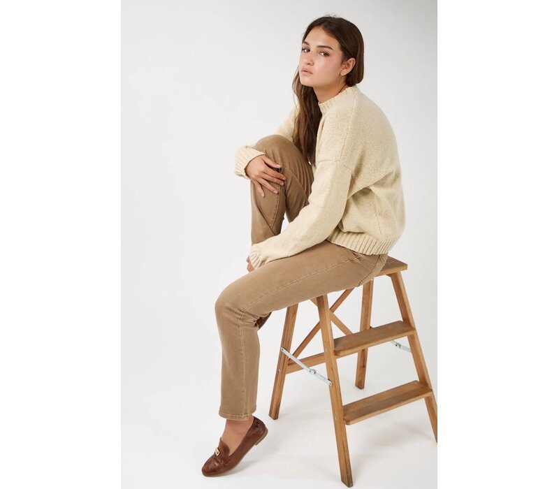 ANA & LUCY Beige “ELIA” Straight Leg Pants