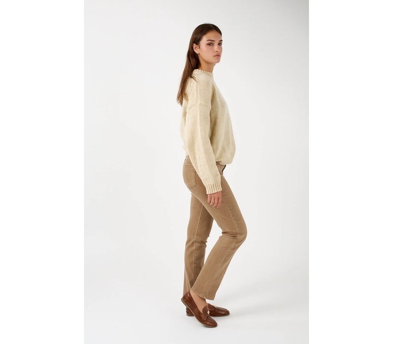 ANA & LUCY Beige “ELIA” Straight Leg Pants